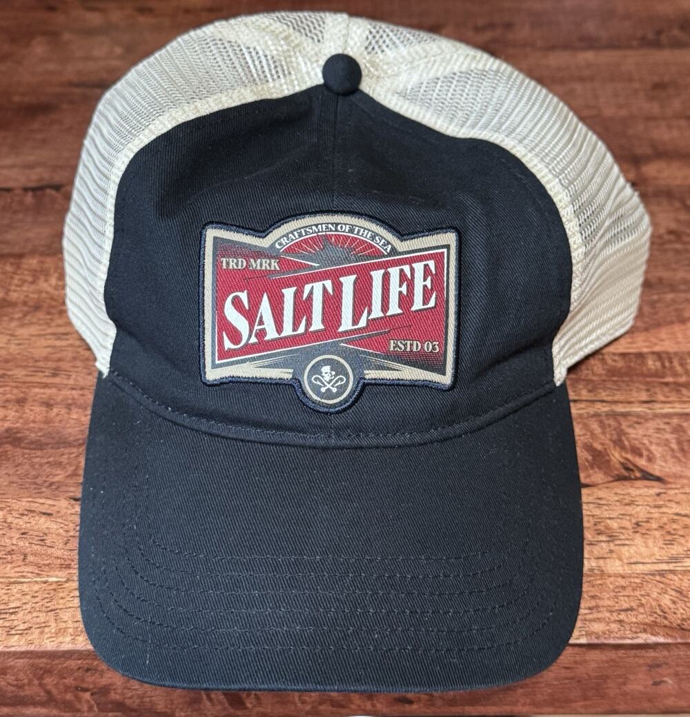 Salt Life Snapback Trucker Hat Black Craftsman at Sea